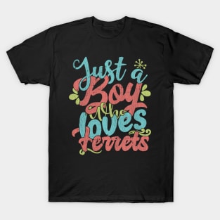 Just A Boy Who Loves Ferrets Gift product T-Shirt